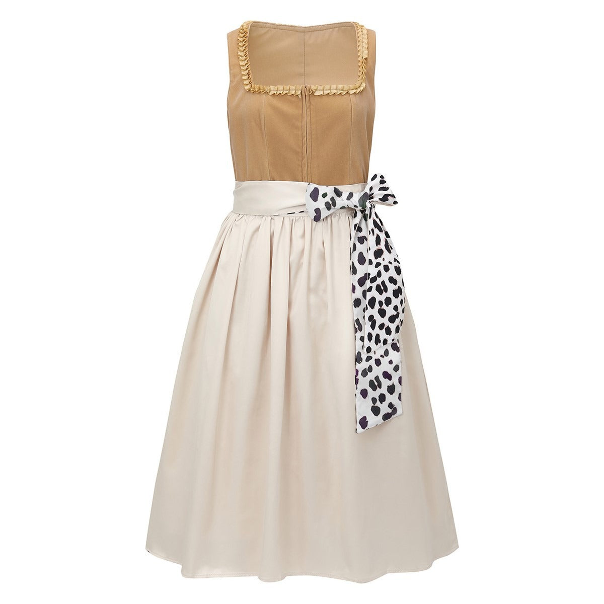 Leopard-print dirndl in khaki – Oktoberfest | A wild statement in modern traditional style 1