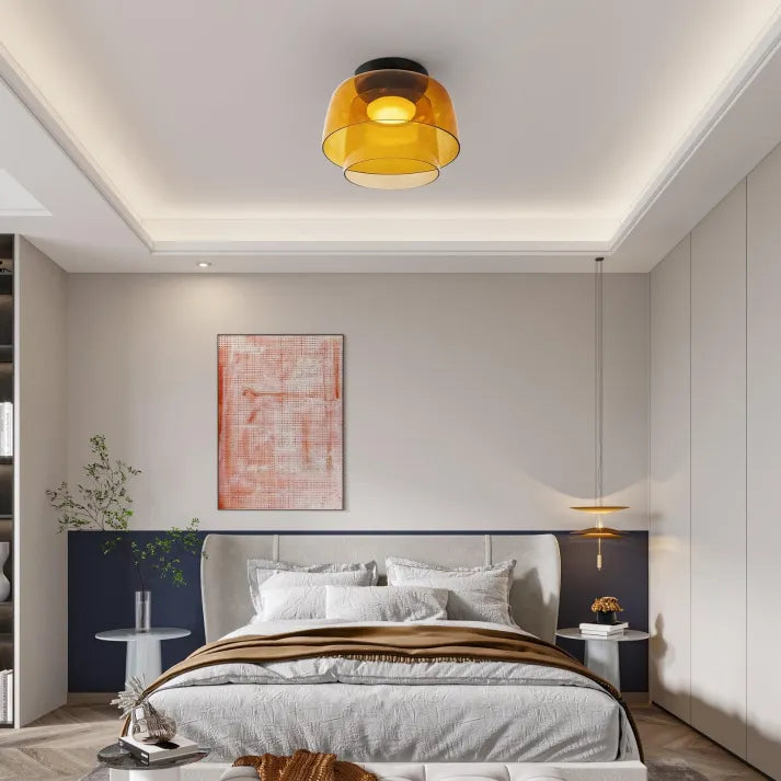 LuxeGleam - Classic Glass Ceiling Lamp