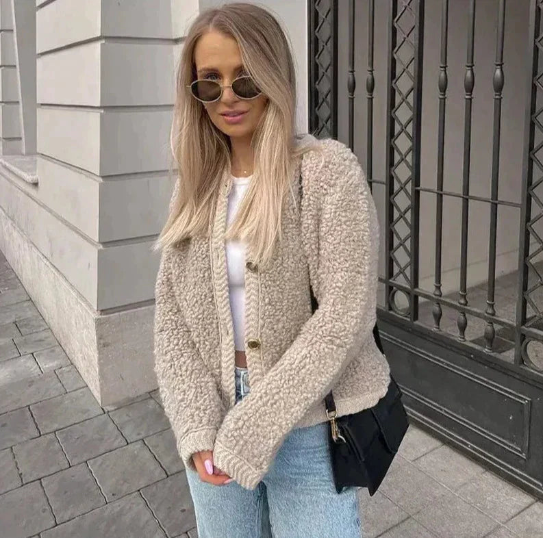 Lila | Cozy Soft Fleece Button Front Jacket for Women 1