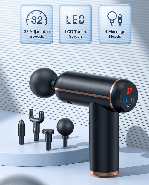MassageGun Pro – Portable massage gun with 4 attachments for effective muscle recovery 3