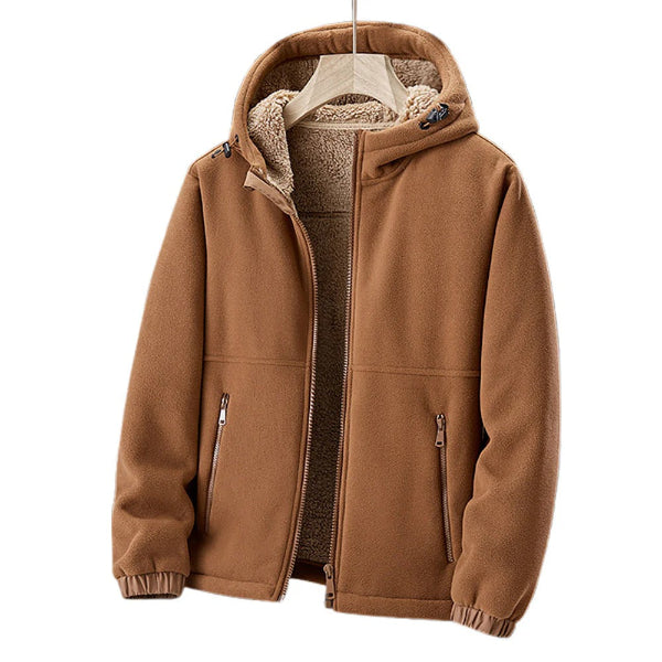 Men's Hooded Fleece Jacket with Sherpa Lining – Warm Casual Winter Jacket for Comfort 0