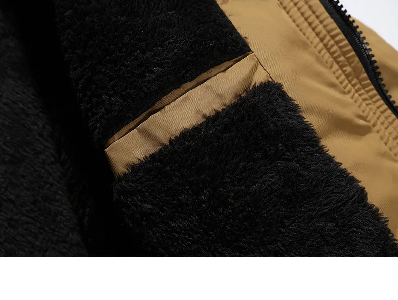 Men's Quilted Winter Coat with Fur Trim – Water-Resistant Insulated Outerwear for Cold Weather 6