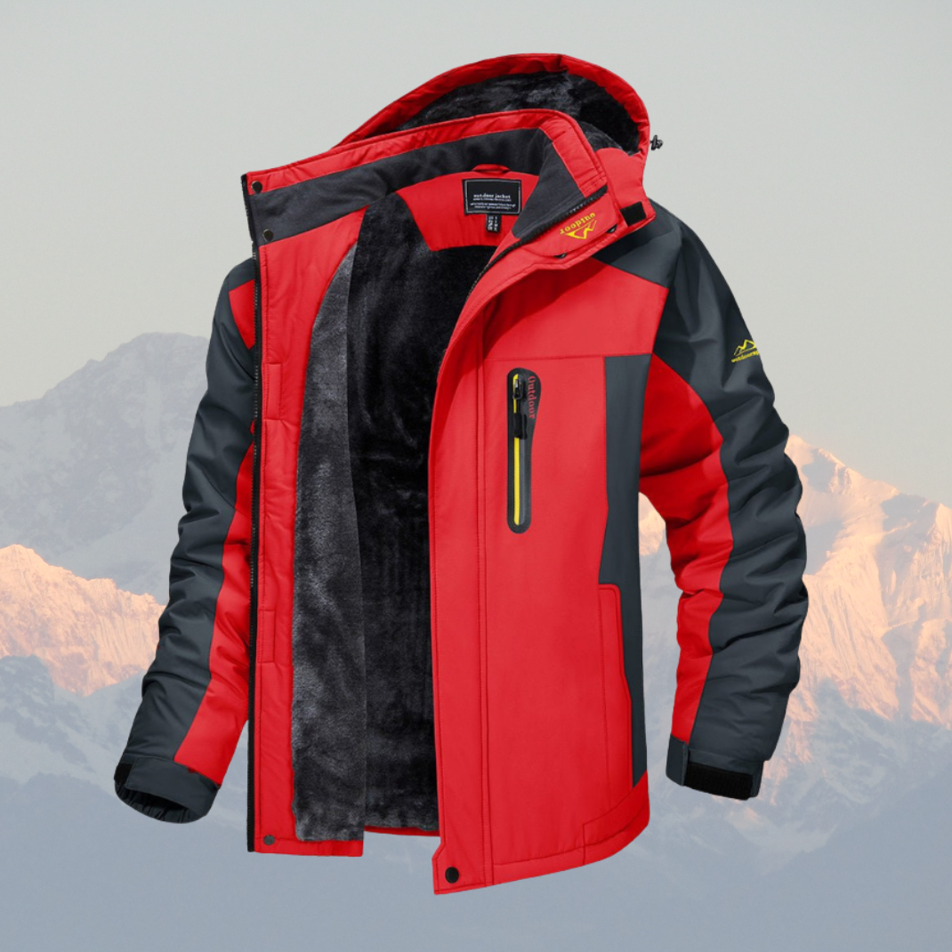 Men's Waterproof Fleece Jacket for Winter with Adjustable Hood - Outdoor Winter Coat 2