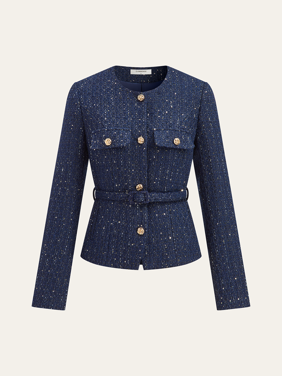 Metallic Button Tweed Jacket 0