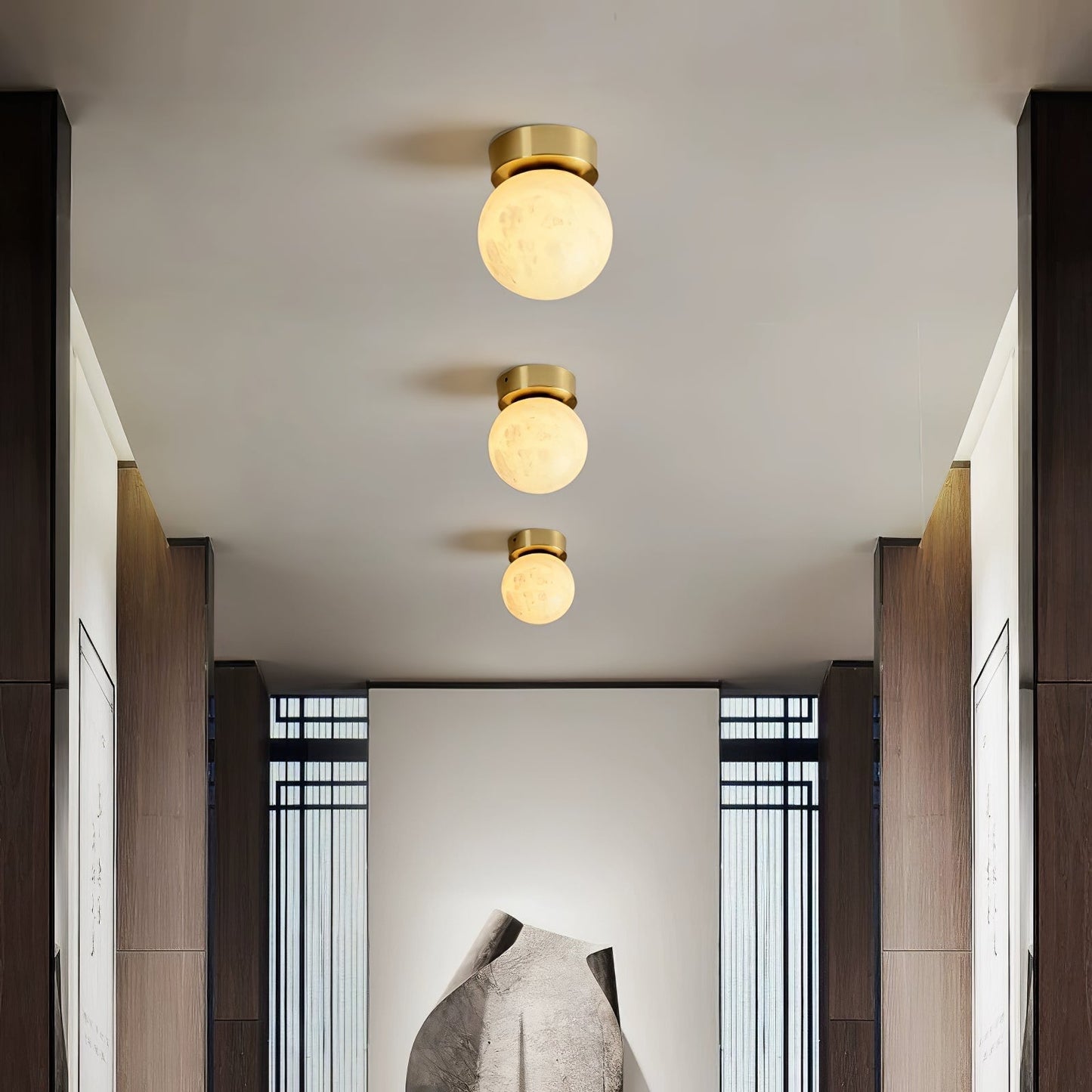 MoonAura – Alabaster Ceiling Pendant