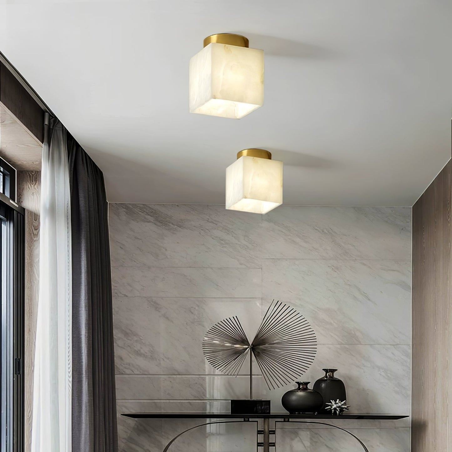 MoonAura – Alabaster Ceiling Pendant