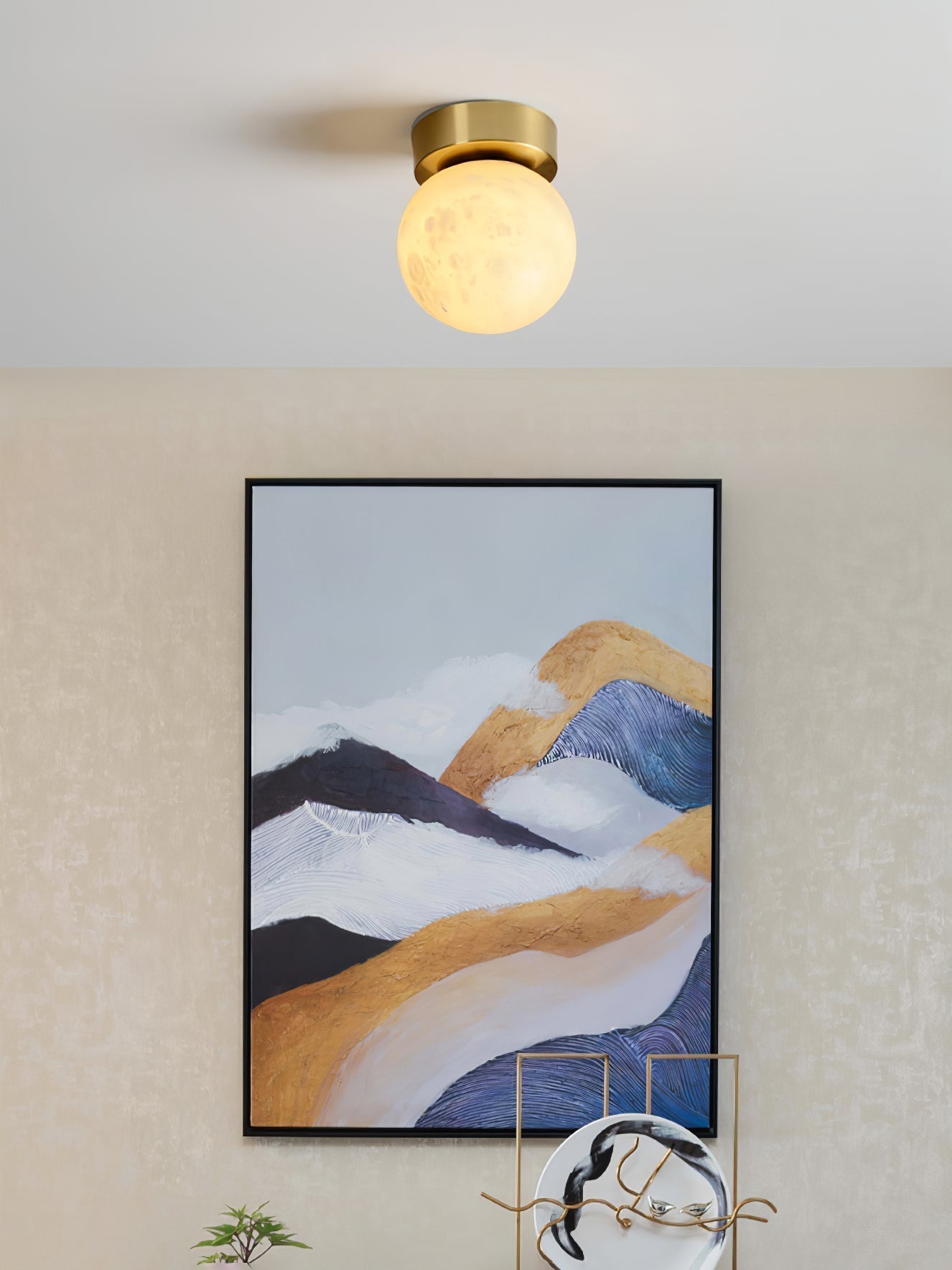 MoonAura – Alabaster Ceiling Pendant