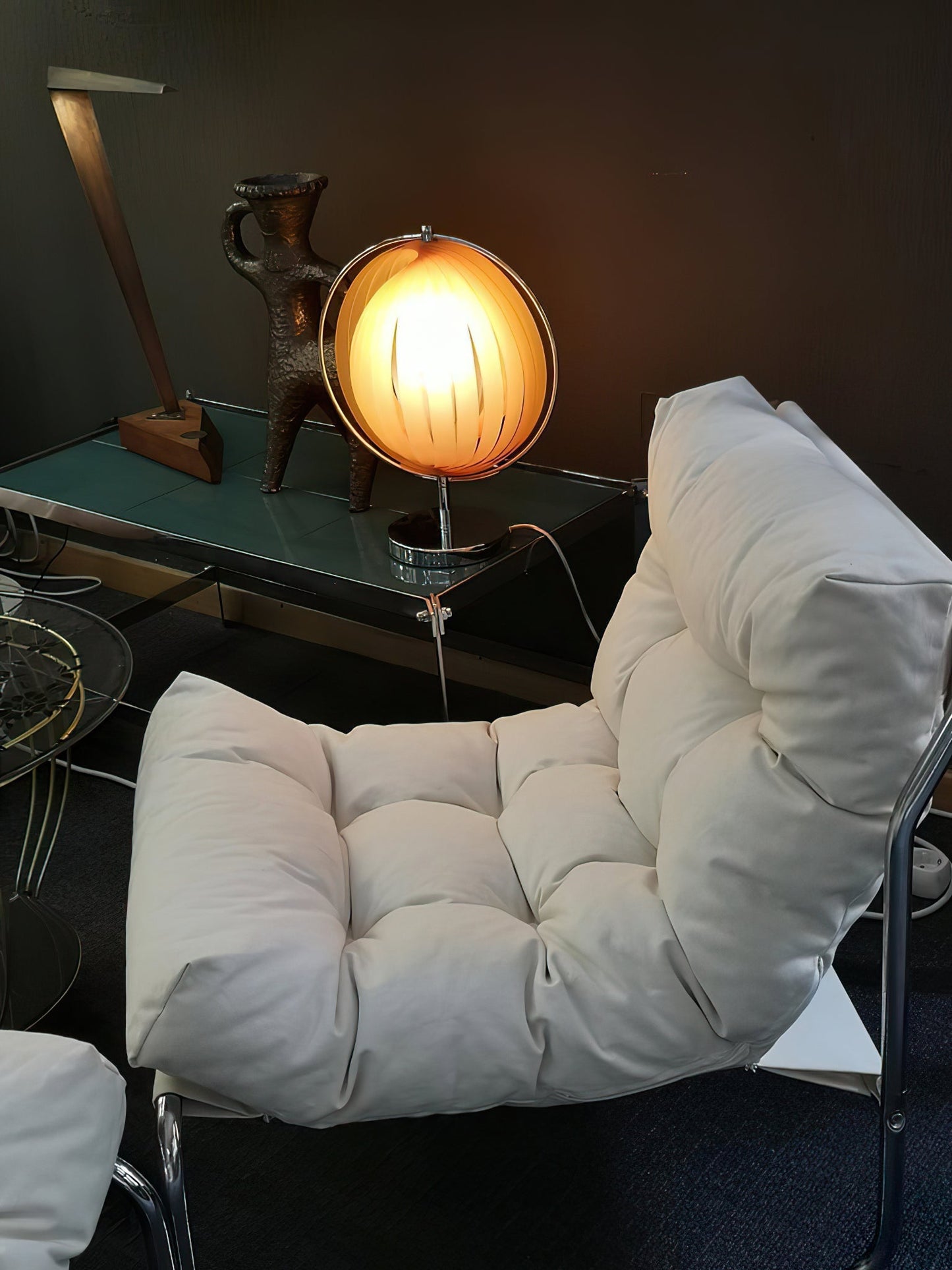 SpinAura – Elegant Chrome Desk Lamp