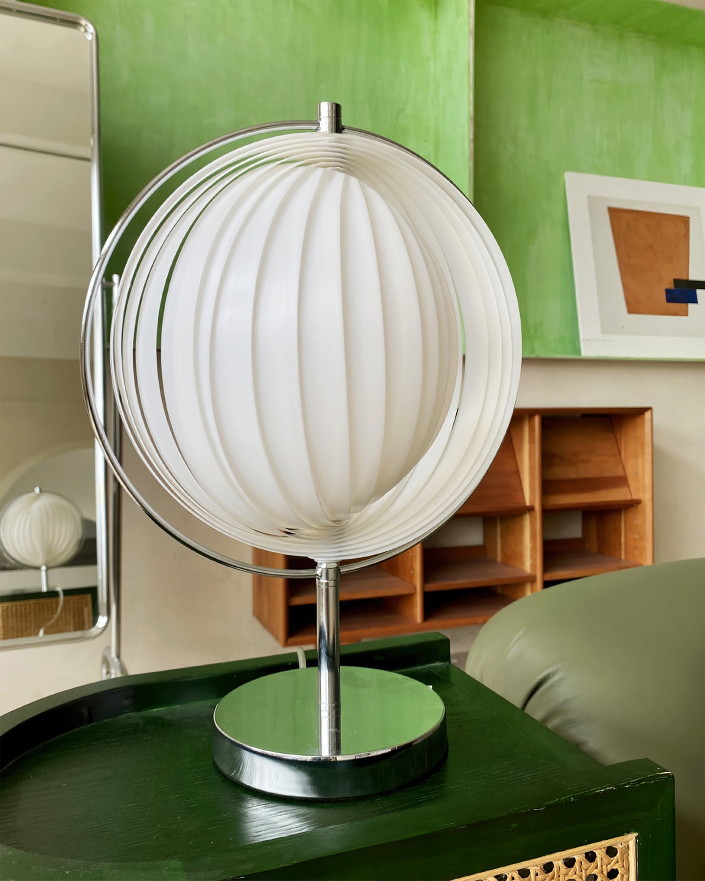 SpinAura – Elegant Chrome Desk Lamp