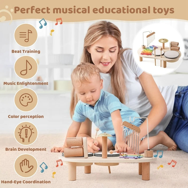 Musical Wooden Toy Set for Babies – Colorful Xylophone and Instruments for 12 Months and Up 6