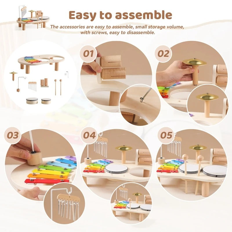 Musical Wooden Toy Set for Babies – Colorful Xylophone and Instruments for 12 Months and Up 7