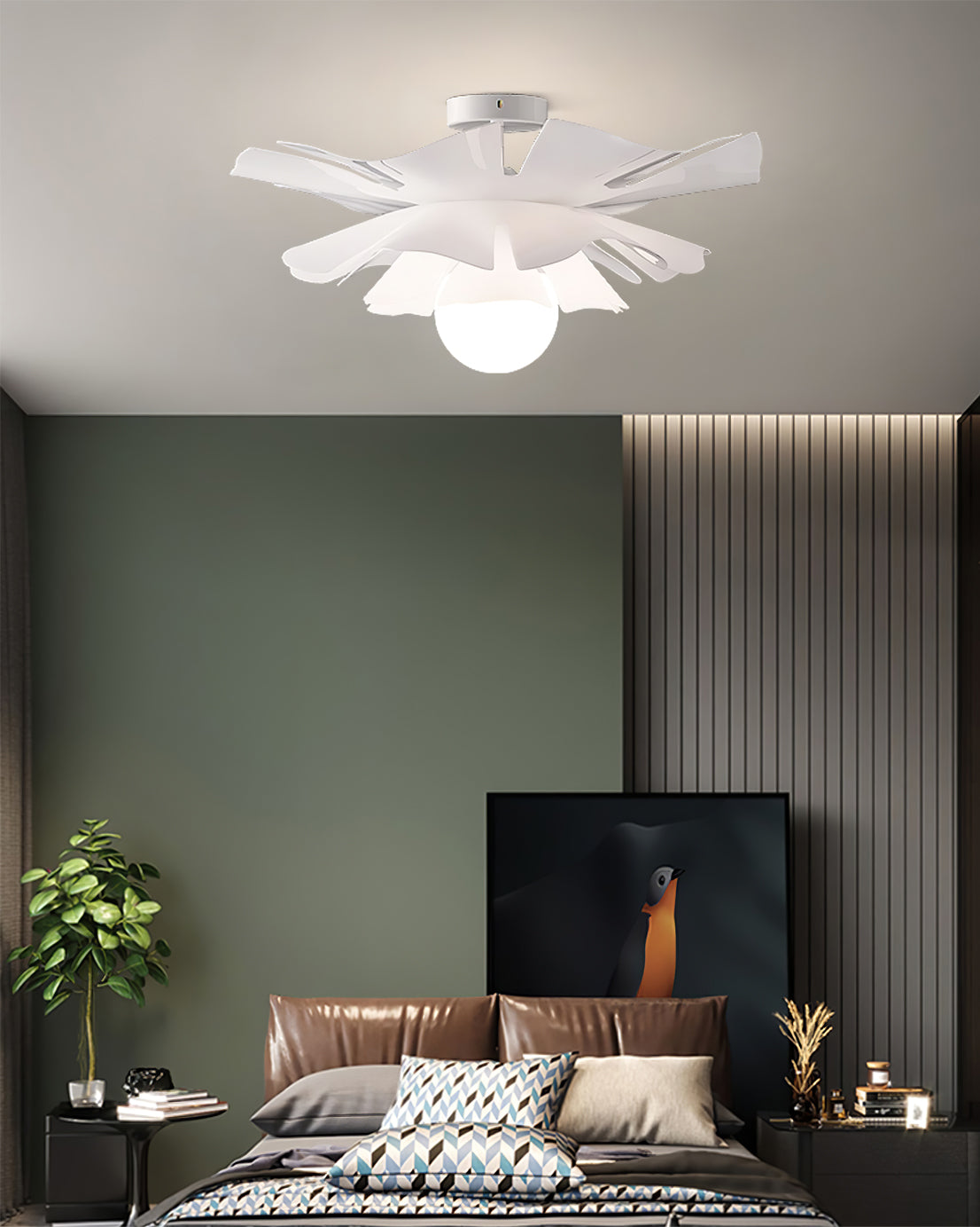 MoonlitBloom - Ceiling Lamp with Night Flowers and Warm Illumination