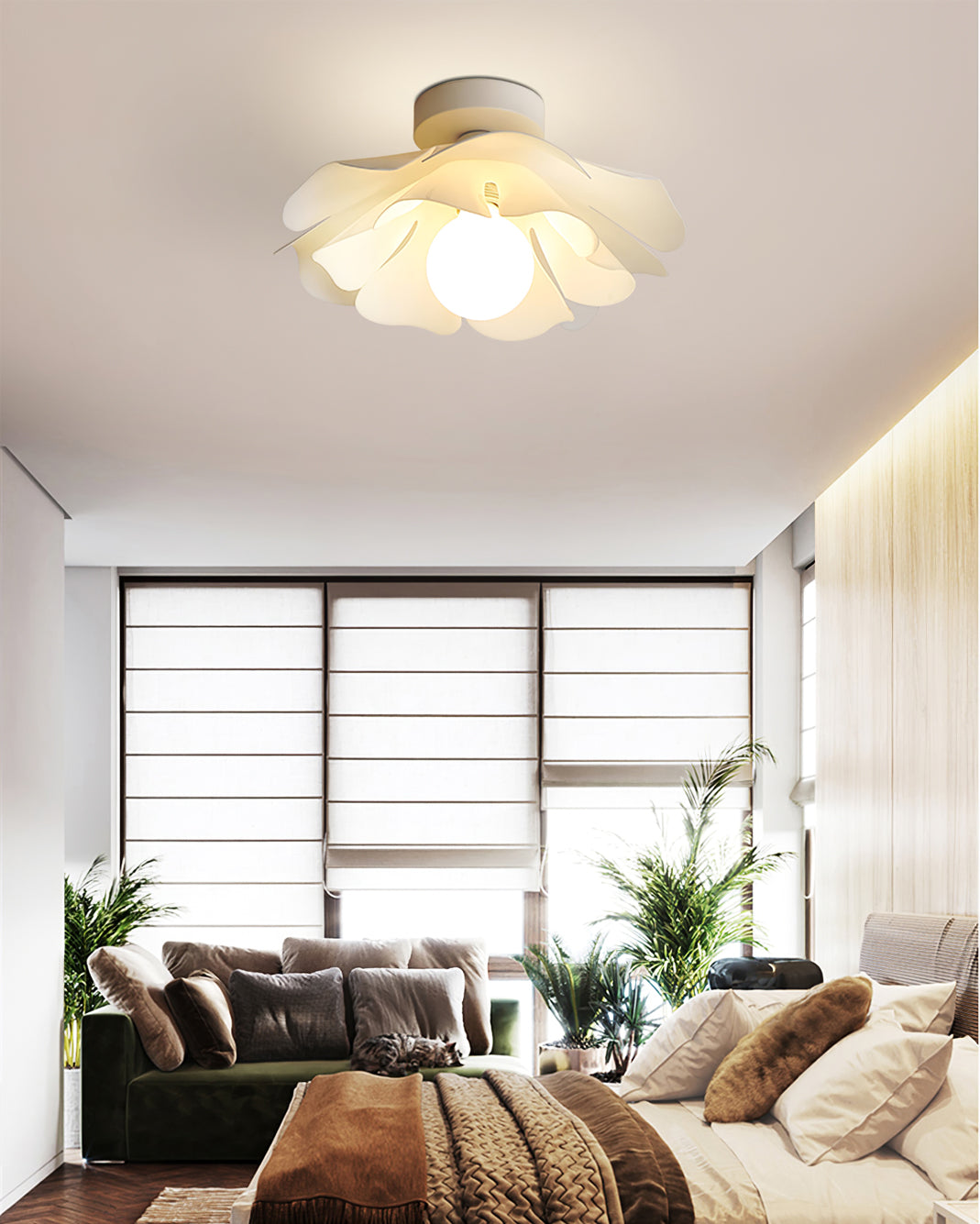 MoonlitBloom - Ceiling Lamp with Night Flowers and Warm Illumination