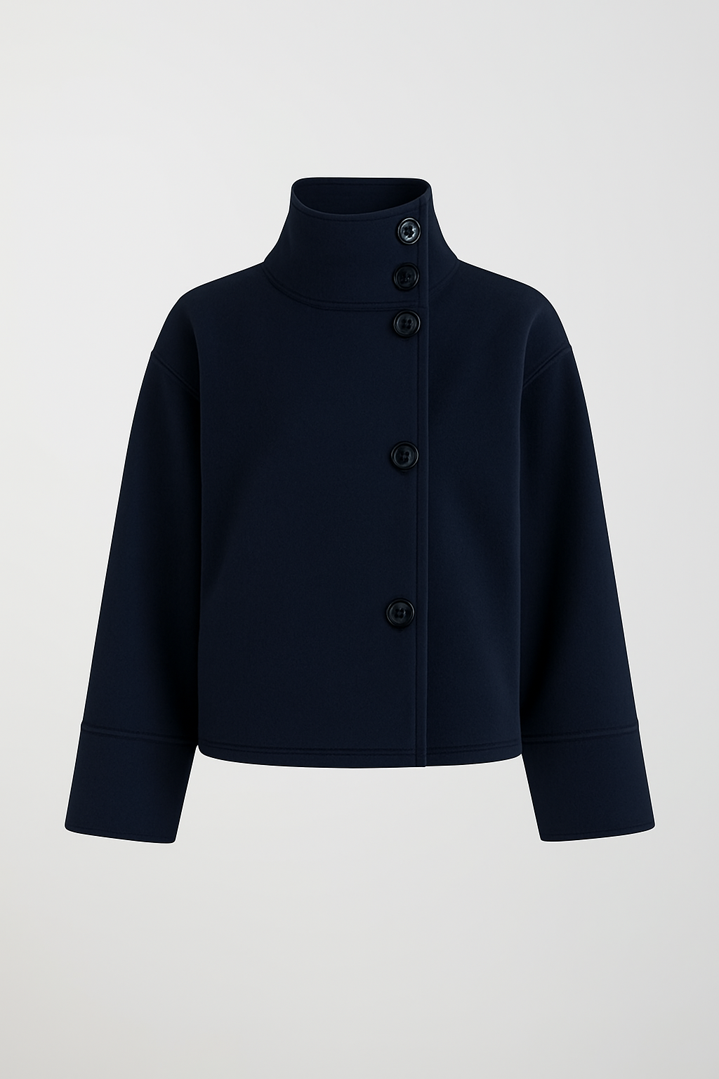 Norava | Chic Modern Short Women's Coat with Elegant Collar and Button Closure 9