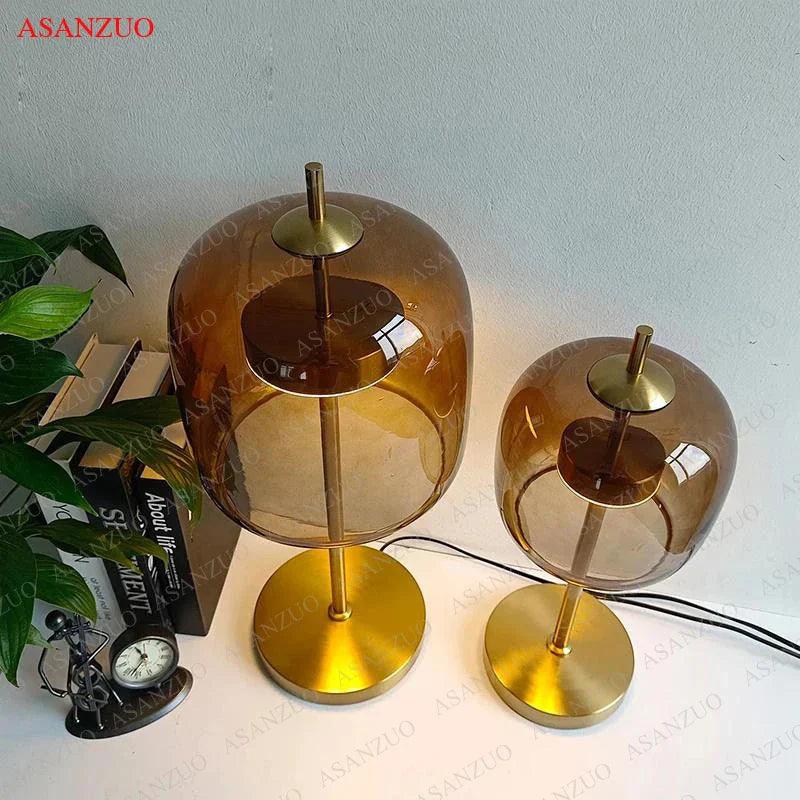 LumeMist - Elegant Gray Glass Lamp