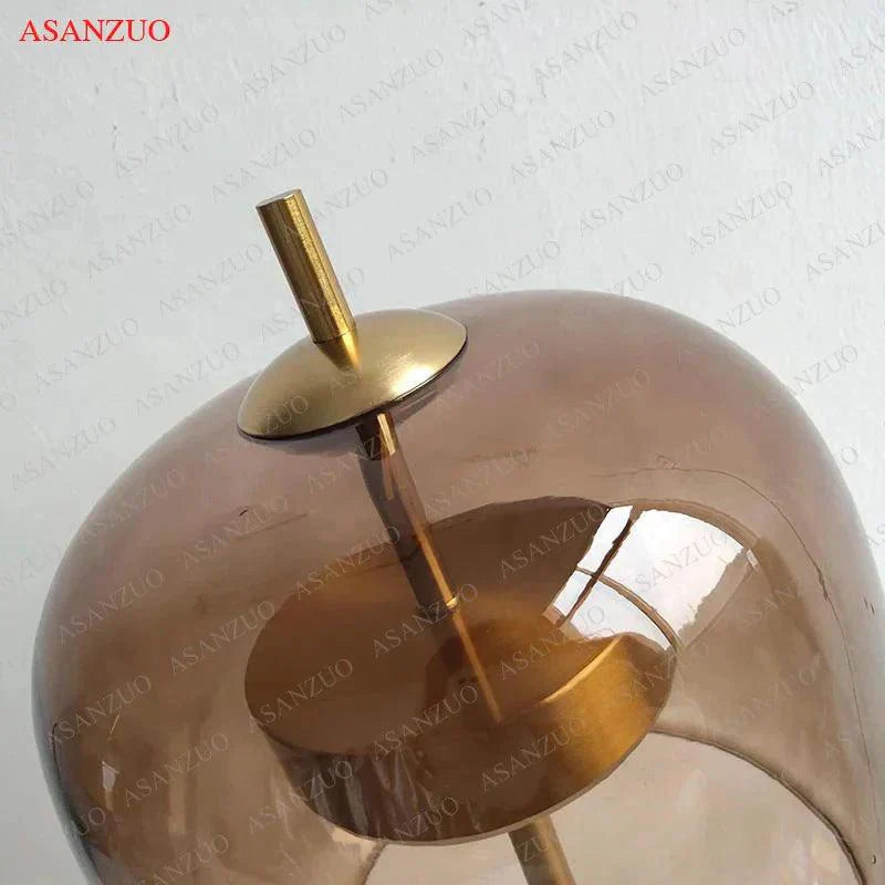 LumeMist - Elegant Gray Glass Lamp