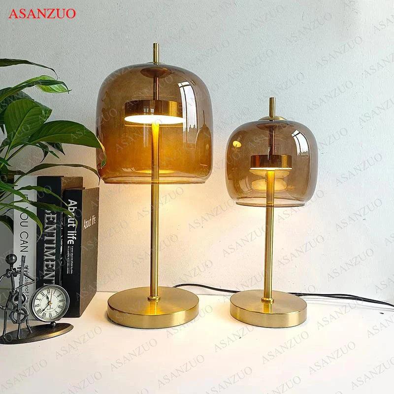 LumeMist - Elegant Gray Glass Lamp