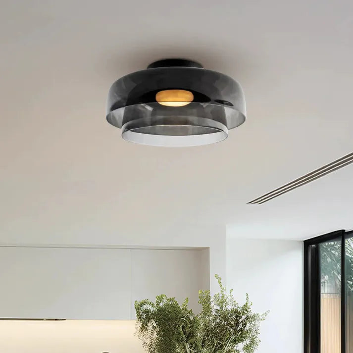 LuxeGleam - Classic Glass Ceiling Lamp
