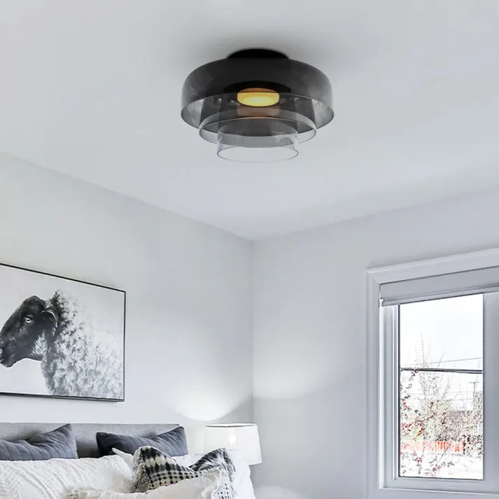 LuxeGleam - Classic Glass Ceiling Lamp