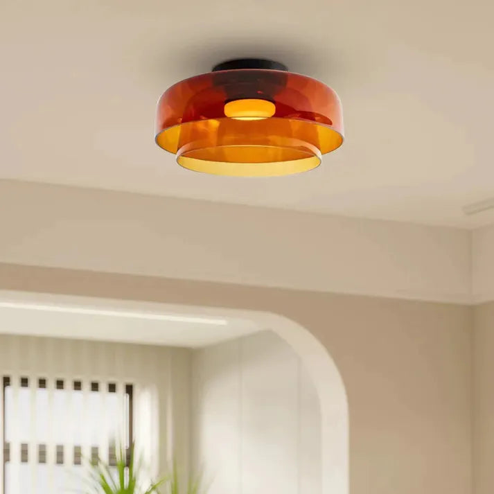 LuxeGleam - Classic Glass Ceiling Lamp