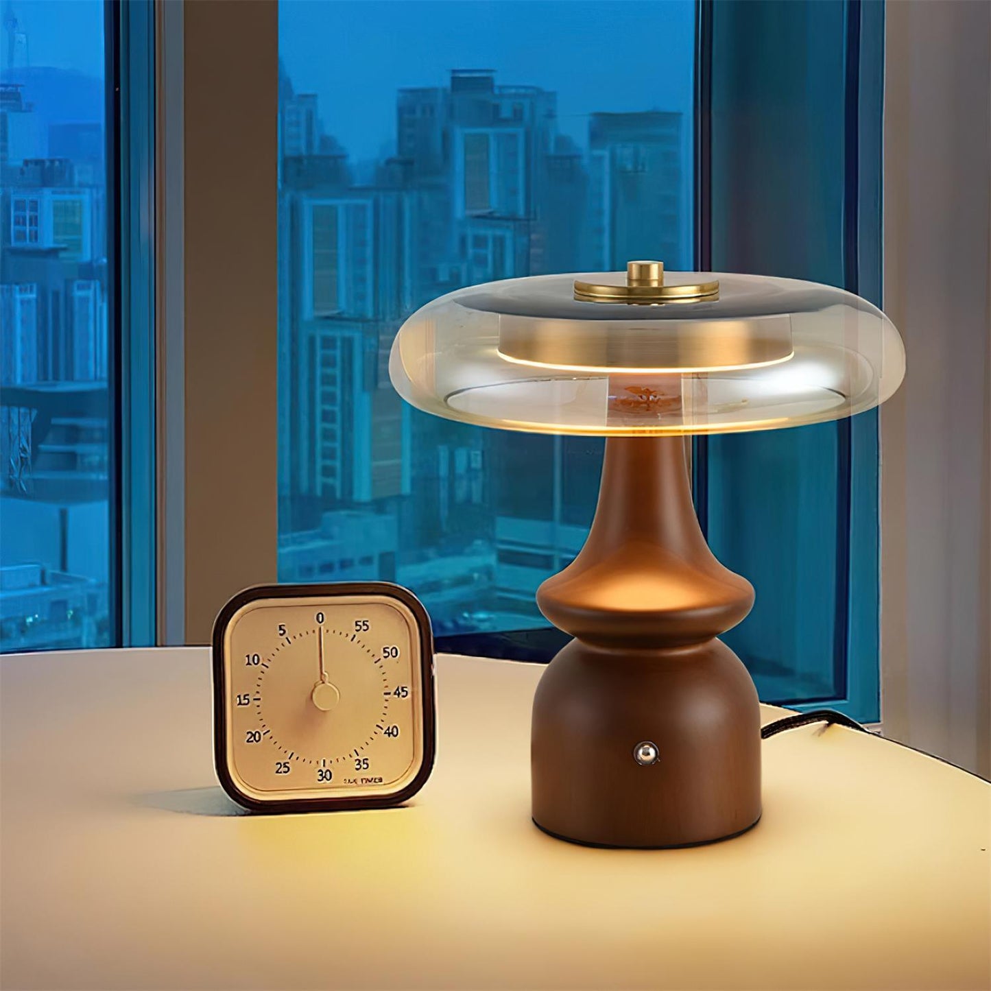 GlowSphere – Lampada d'accento moderna in ambra e fumo