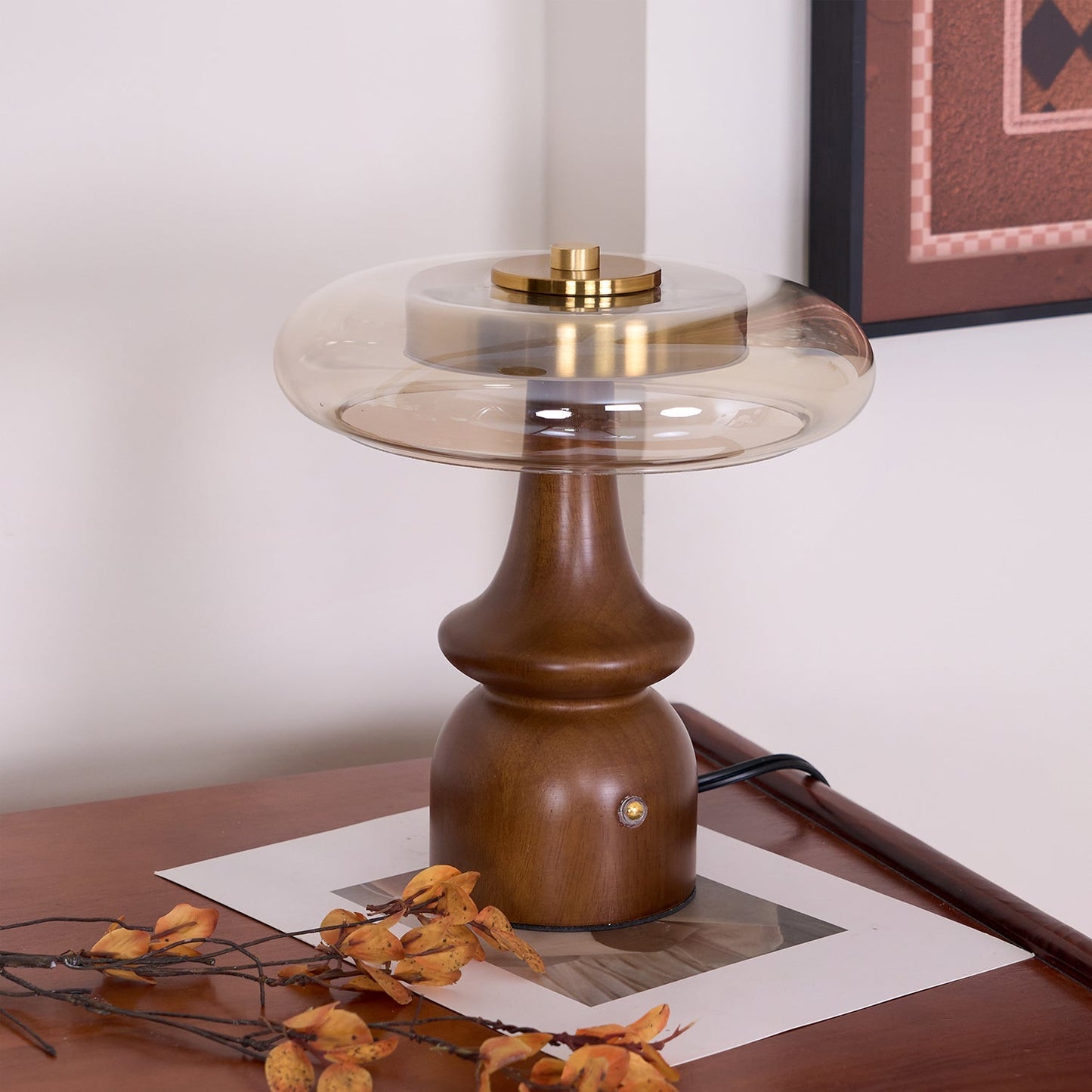 GlowSphere – Lampada d'accento moderna in ambra e fumo