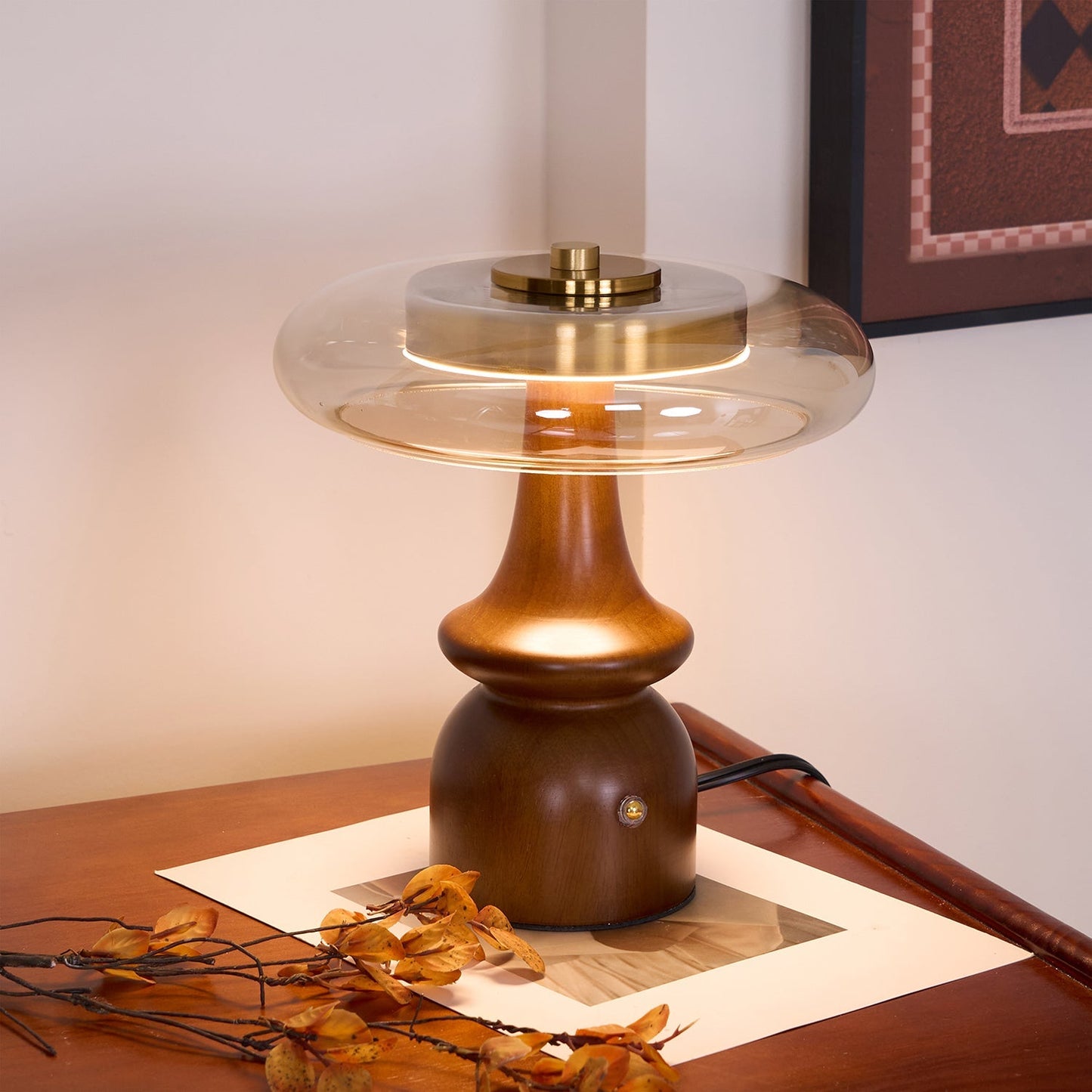 GlowSphere – Lampada d'accento moderna in ambra e fumo