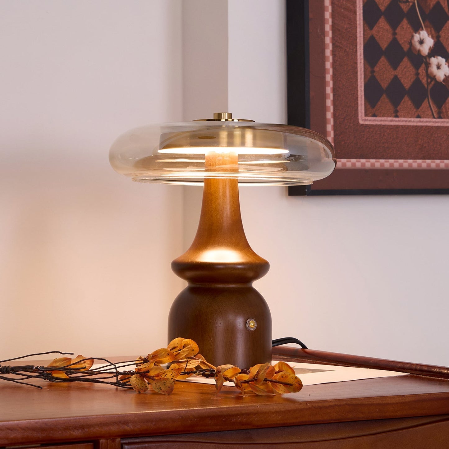 GlowSphere – Lampada d'accento moderna in ambra e fumo