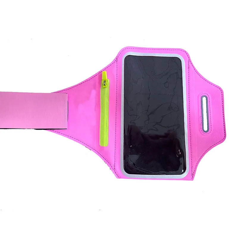 Regulowany uchwyt na telefon do biegania z przegródką na słuchawki – pasuje na ramiona o obwodzie 26-42 cm, kompatybilny z iPhone i Galaxy