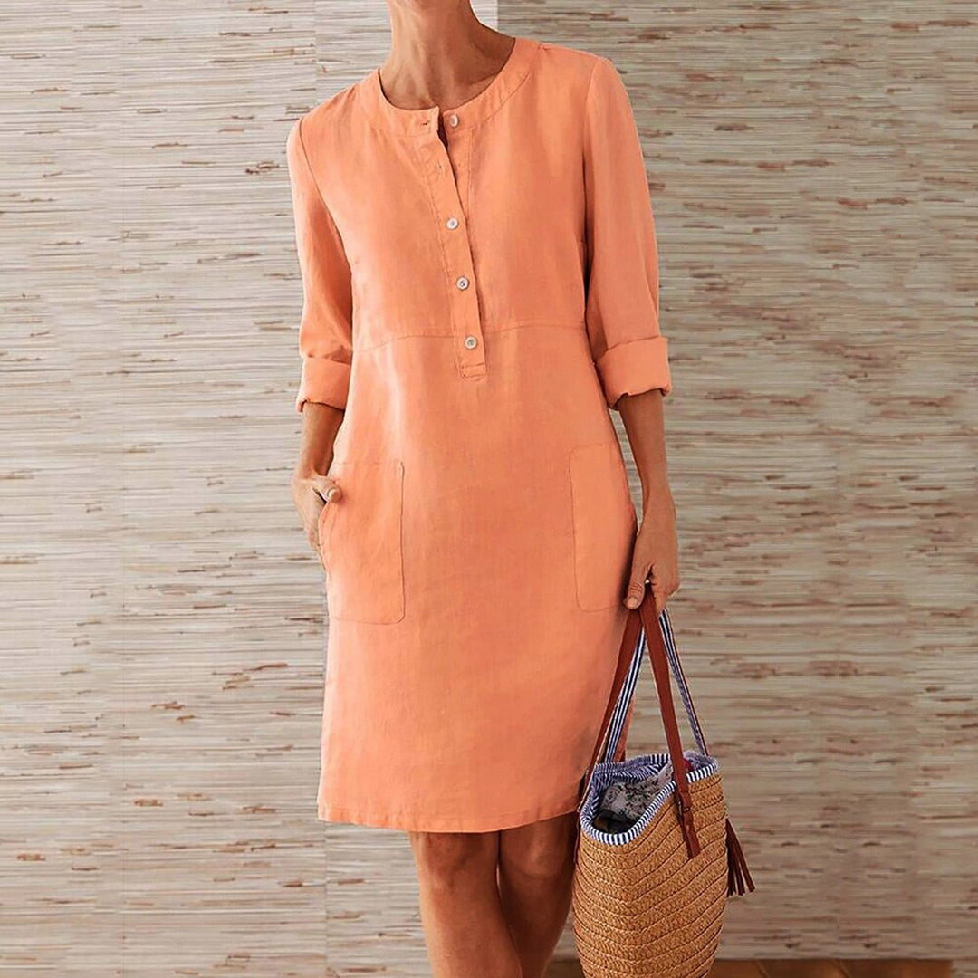 Women's Summer Dress Blue Size M Polyester-2