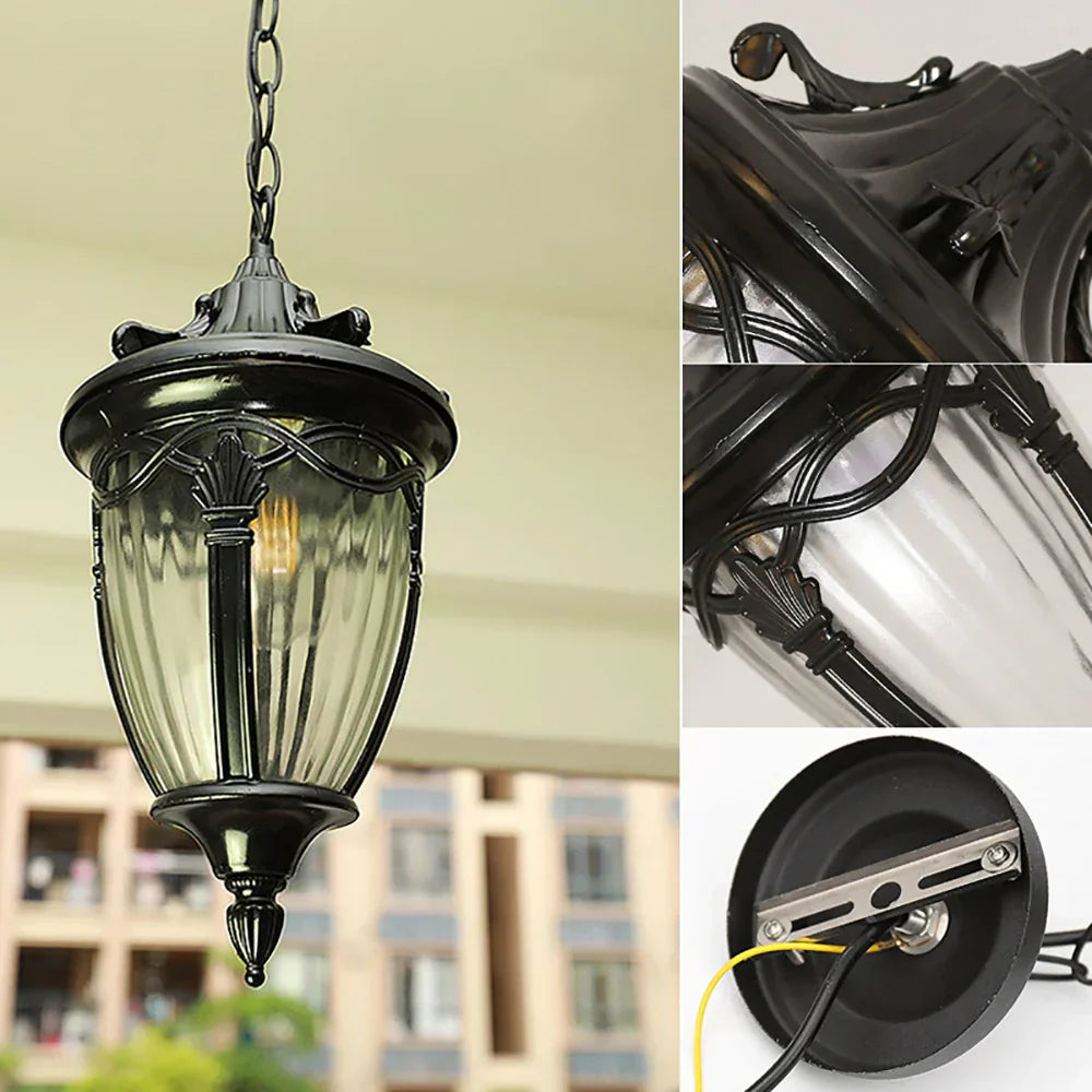 Retro Outdoor Hanging Lamp – Waterproof LED Fairy Light Wreath for Garden and Patio – Enchanting Outdoor Light Fixture-6