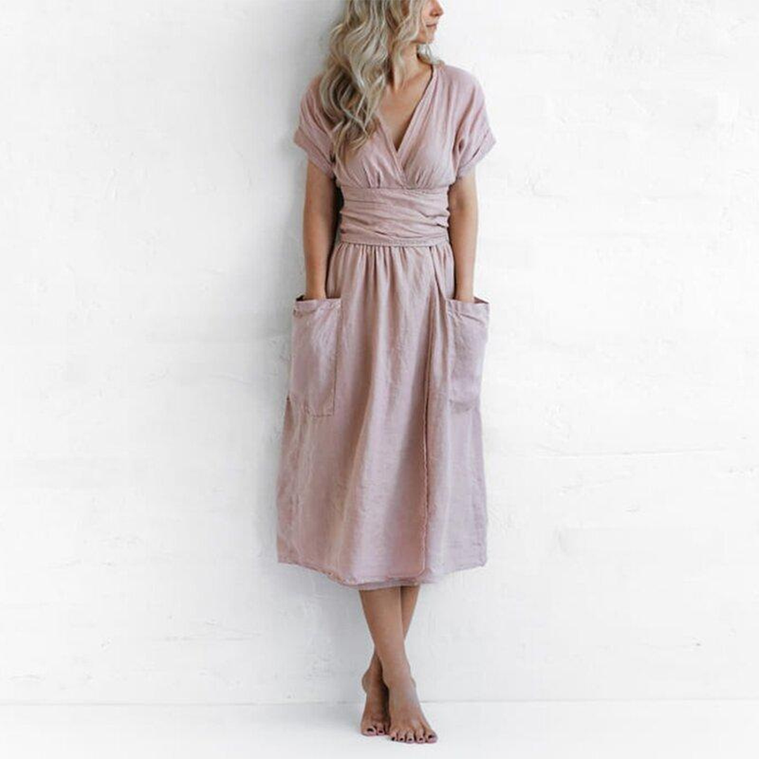Variant image for Casual V-Neck Maxi Dress for Women - Stylish A-Line Summer Dress-7