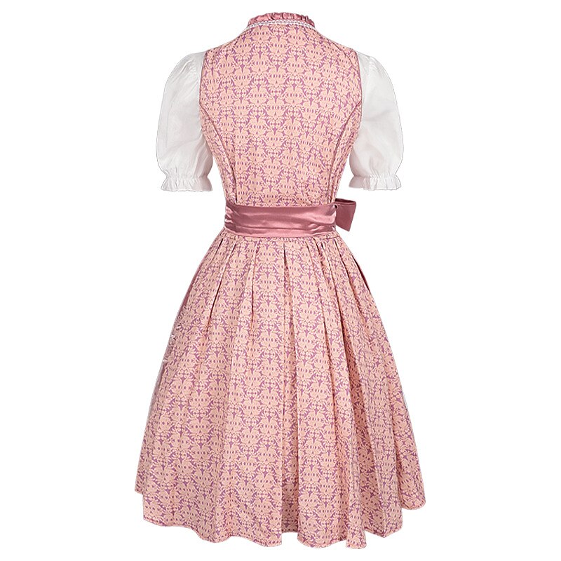 Pink dirndl dress – Oktoberfest | With embroidered apron and blouse for a feminine traditional look 1