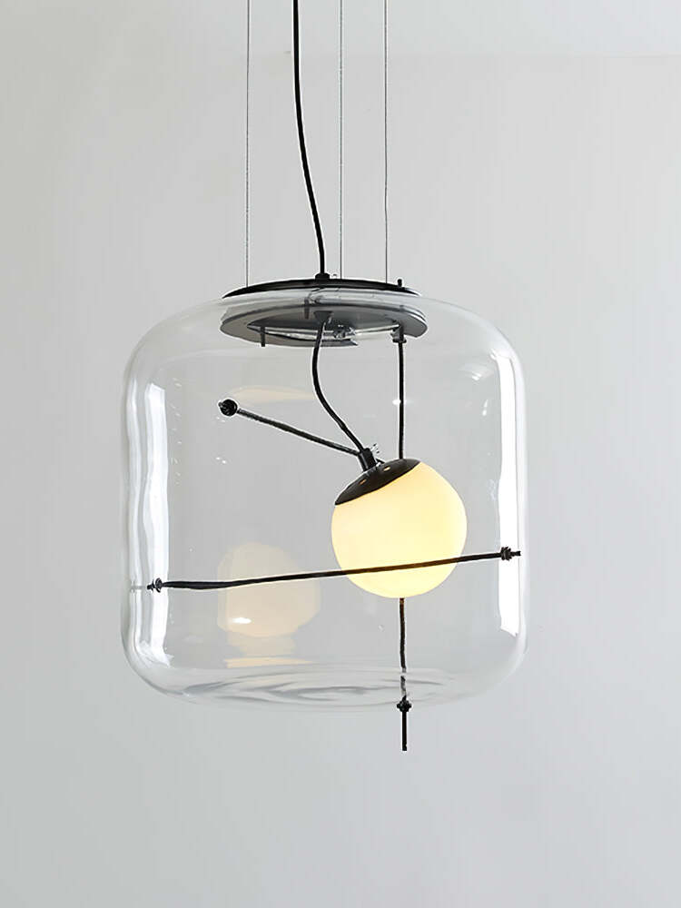 CognacLuxe - Elegante Lampada a Sospensione in Vetro