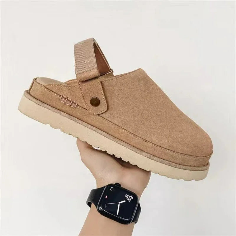 Plush Winter Women's Slippers - Elegant Large Size 43 Casual House Flats with Non-Slip Sole 0