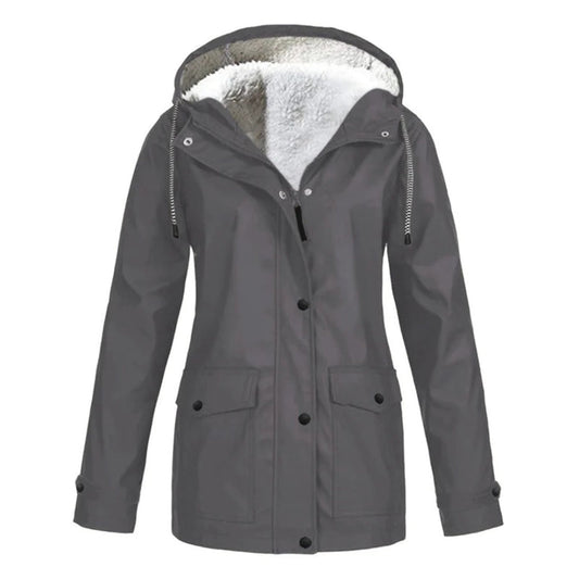 DrizzleGlow | Trendy Waterproof Jacket with Cozy Fleece