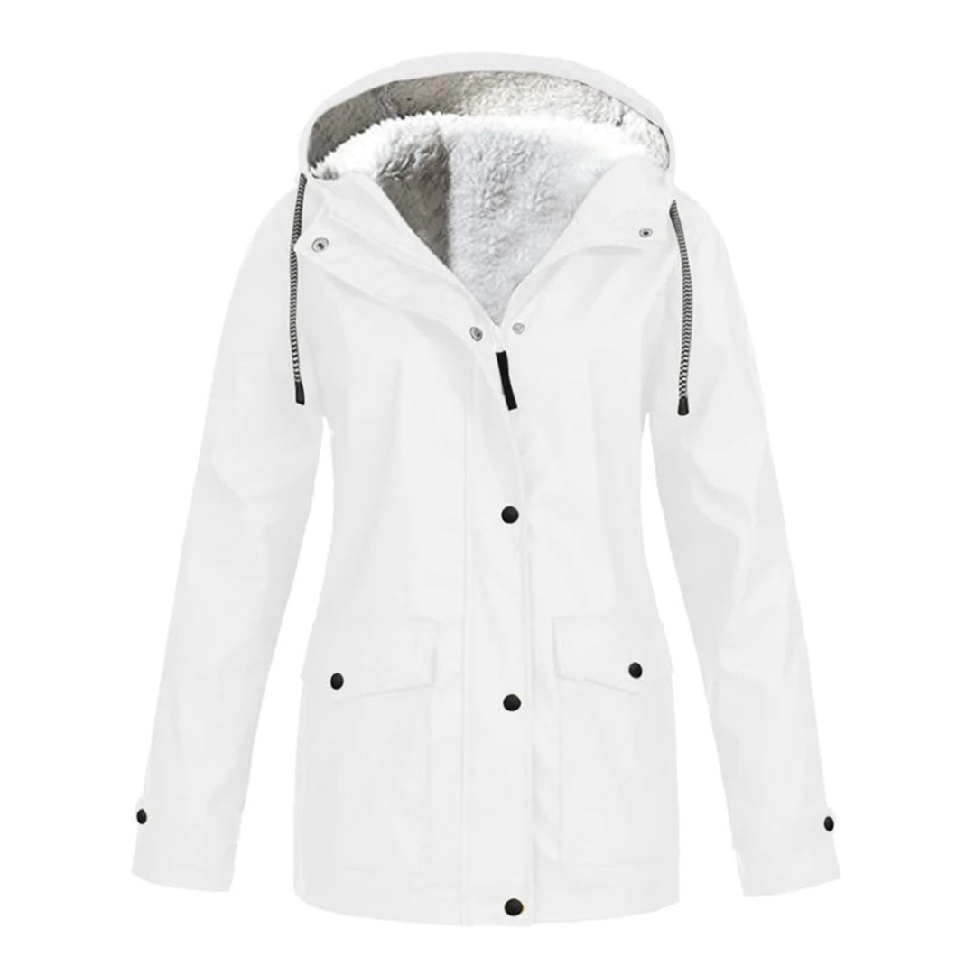 DrizzleGlow | Trendy Waterproof Jacket with Cozy Fleece