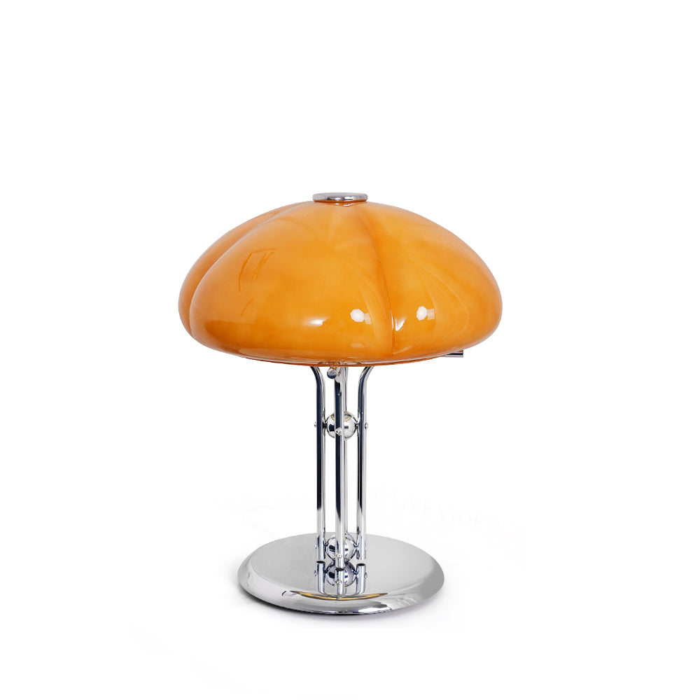 RetroGlow – Orange Glass Desk Lamp