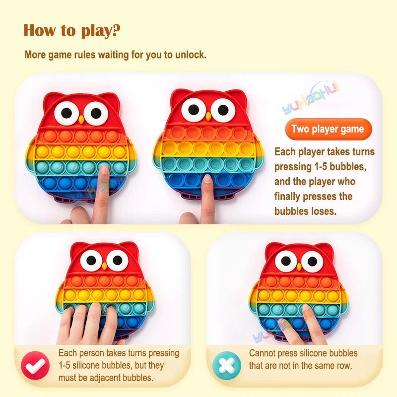 Rainbow Pop It Fidget Toy for Stress Relief – Sensory Toy for Autism and Adults, Silicone 5