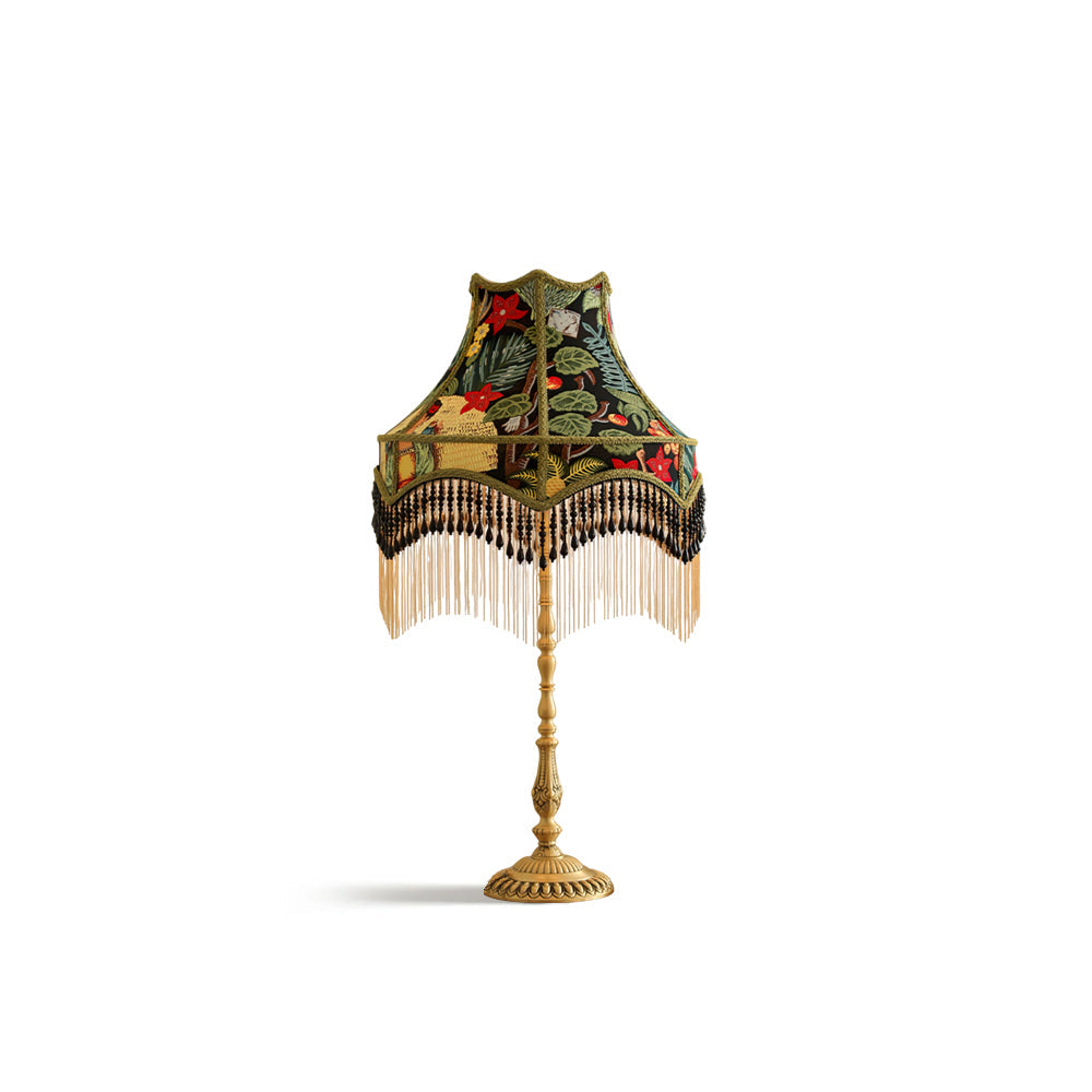 VintageBloom - Tafel Lamp in Franse Bloemmotief met Franje