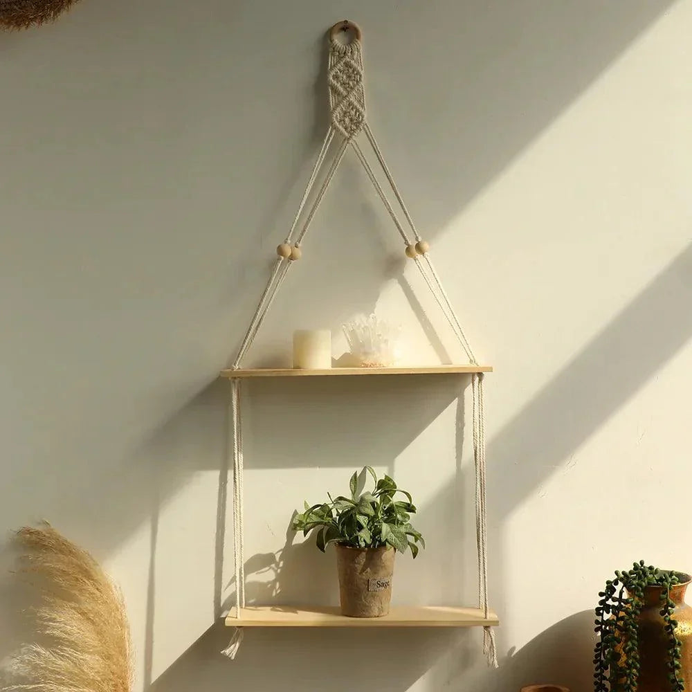 BohoString - Macramé Wooden Wall Piece