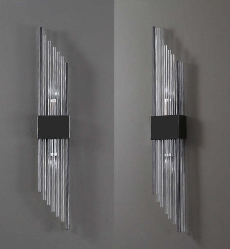 RadiantCrown – Lámpara de pared de cristal dorado con construcción duradera
