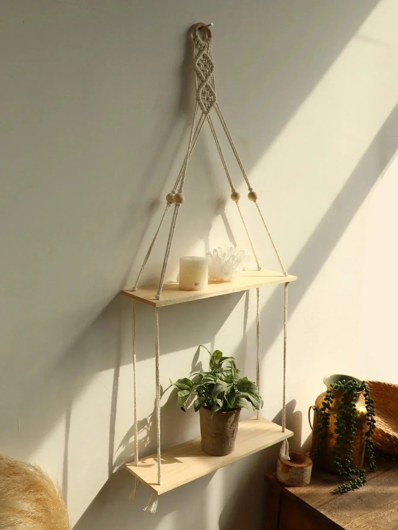 BohoString - Macramé Wooden Wall Piece