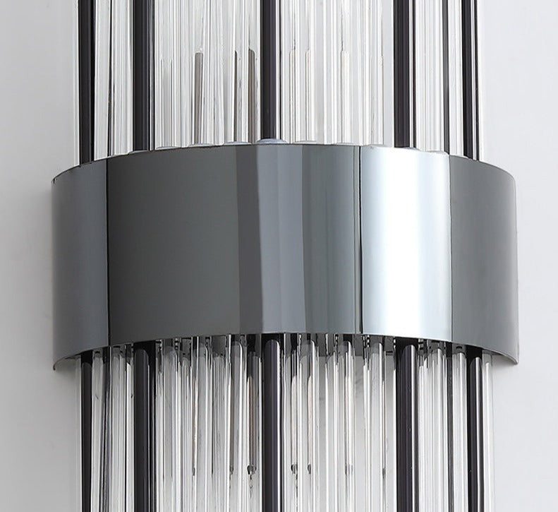 RadiantCrown – Lámpara de pared de cristal dorado con construcción duradera
