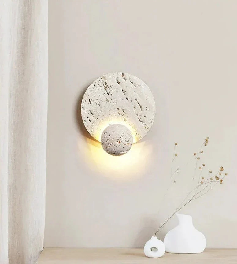GraniteGlow - Round Stone Wall Fixture