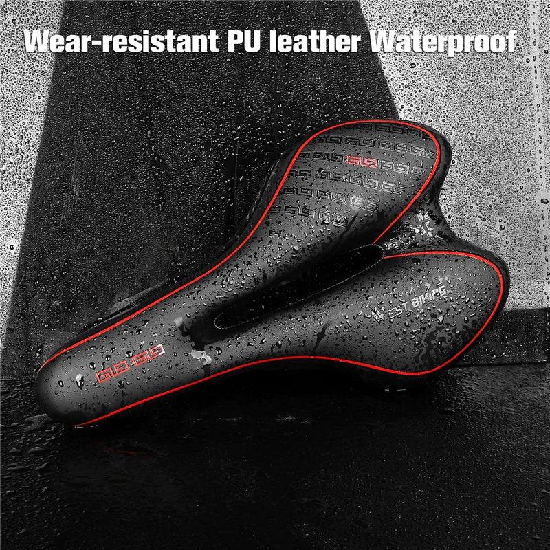 Gel Comfort Bicycle Saddle – Most Comfortable Bike Seat for Road and MTB, Lightweight PU Leather, Gel + Foam Filling, 27cm x 16cm-3
