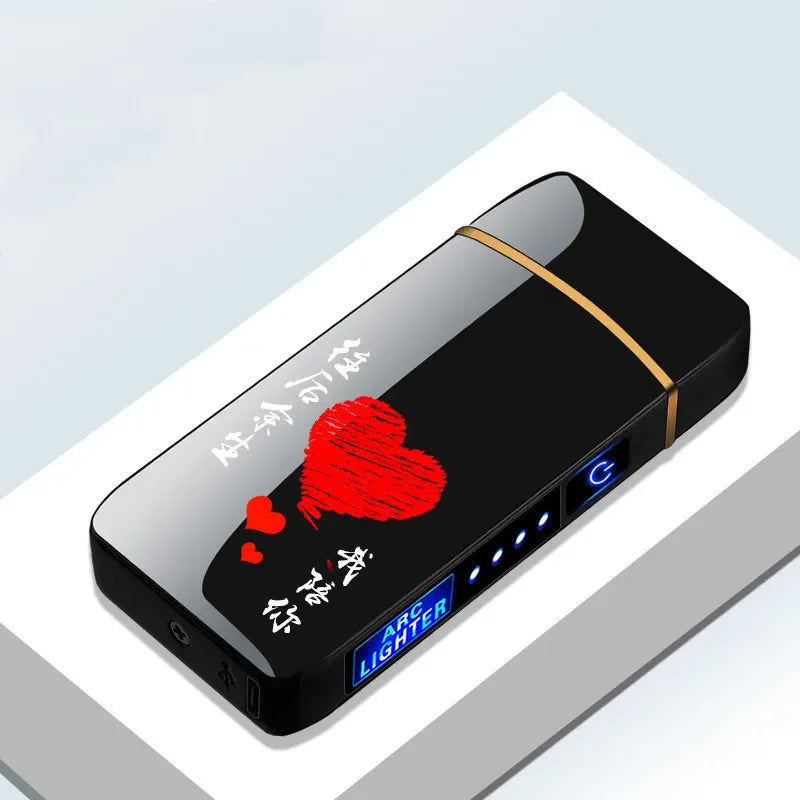Variant image for Rechargeable USB Plasma Lighter with Windproof Double Arch Flame – Stylish Metal Design for Indoor and Outdoor Use-3
