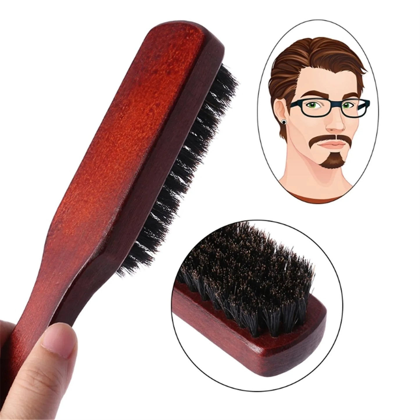 SalonSculpt – Schlanke Haarbürste aus Holz für den Heimwerker-Friseursalon