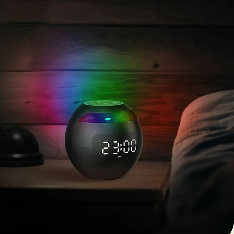 Multifunctional Bluetooth Alarm Clock Speaker with LED Display and Colorful Night Light – 2200mAh Battery-4