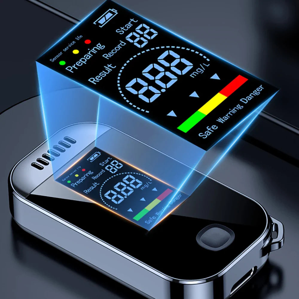 Compact Digital Alcohol Breathalyzer Key Ring with LCD Screen – USB Rechargeable Alcohol Tester for Accurate Measurements-4